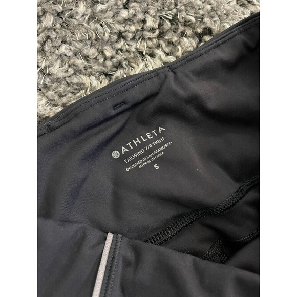 Athleta S Tailwind 7/8 Tight Black Relfective Pockets High Rise Stretch Pants - Picture 6 of 9
